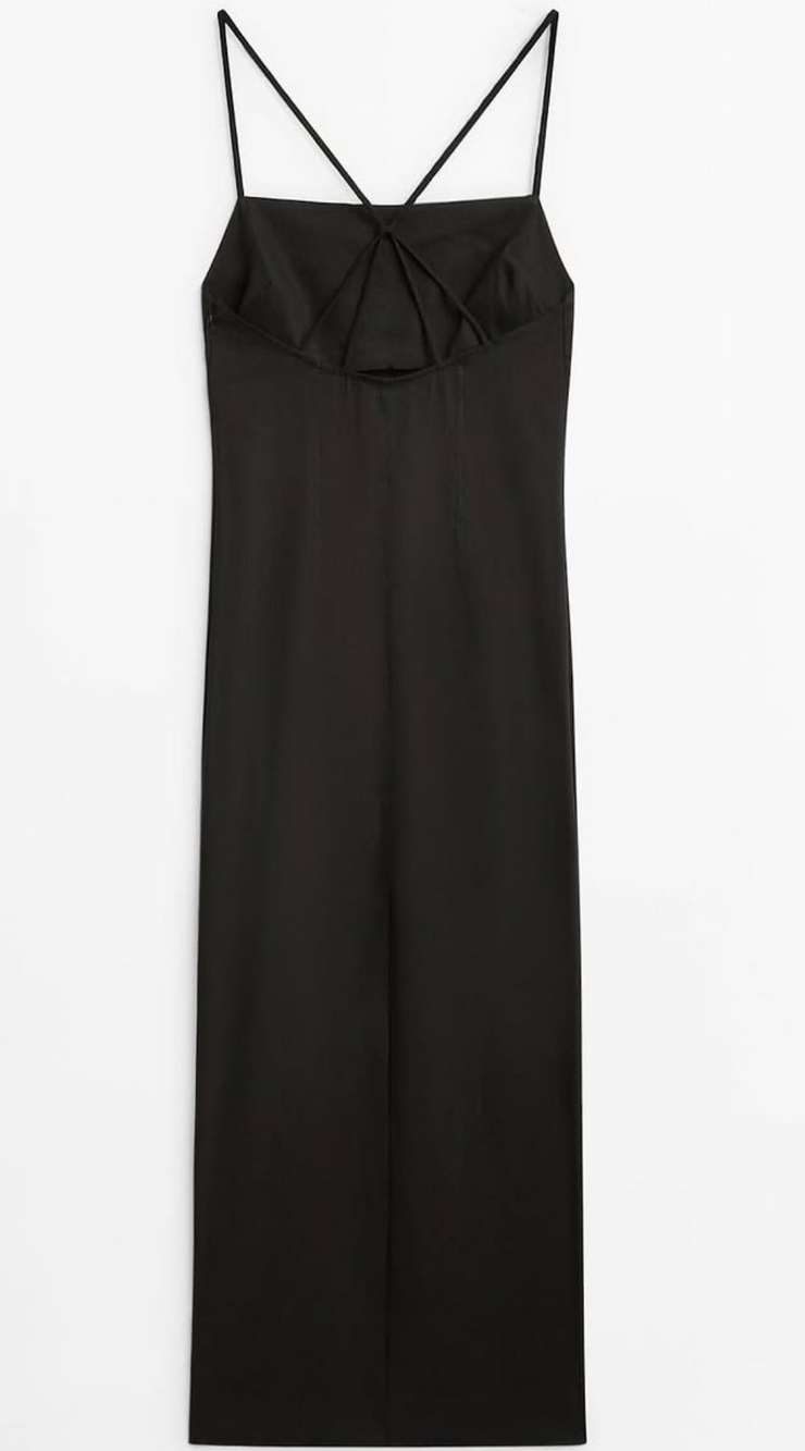 New Massimo Dutti Linen Blend Midi Dress - Picture 5 of 16